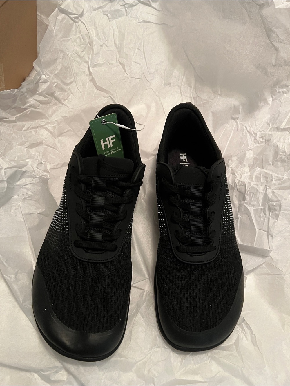 HF Men’s Black Athletic Knit Walking Shoes